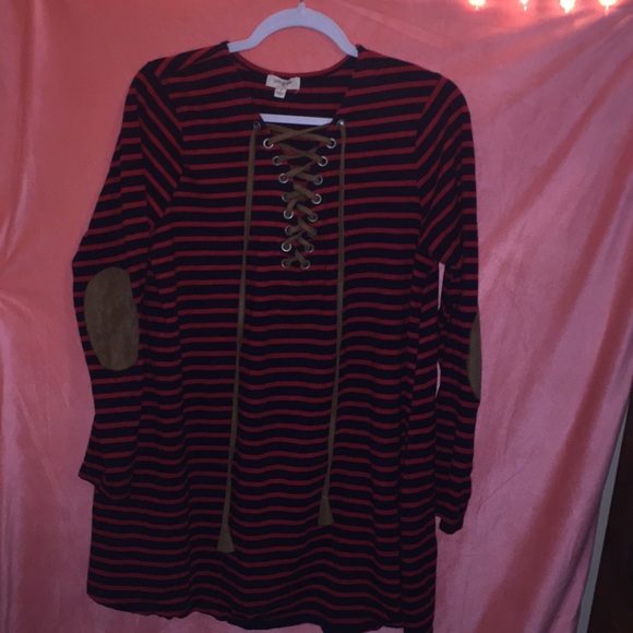 Umgee Tops - Long Sleeve Striped Shirt